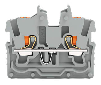 WAGO ELETTRONICA - Morsetto miniaturizzato passante per 2 conduttori.con pulsante.1 mm².grigio
