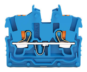 WAGO ELETTRONICA - Morsetto miniaturizzato passante per 2 conduttori.con pulsante.1 mm².blu