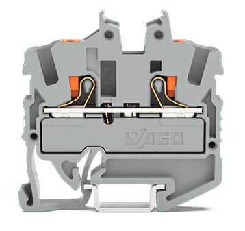 WAGO ELETTRONICA - Morsetto miniaturizzato passante per 2 conduttori.con pulsante.2,5 mm².grigio