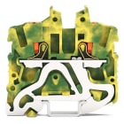 WAGO ELETTRONICA - Morsetto di terra miniaturizzato per 2 conduttori.con pulsante.2,5 mm².verde-giallo