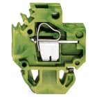 WAGO ELETTRONICA - Morsetto passante per conduttore di terra.Morsetti sezionatori a connessione rapida conduttore/a crimpare/a saldare.Spessore piastra: 1,5 mm.verde-gia