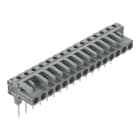 WAGO ELETTRONICA - Connettore femmina per morsetti per montaggio su guida.Pin 0,6 x 1 mm.angolato.grigio