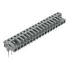 WAGO ELETTRONICA - Connettore femmina per morsetti per montaggio su guida.Pin 0,6 x 1 mm.angolato.grigio