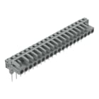 WAGO ELETTRONICA - Connettore femmina per morsetti per montaggio su guida.Pin 0,6 x 1 mm.angolato.grigio