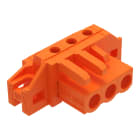 WAGO ELETTRONICA - Connettore femmina THT.angolato.Passo pin 5,08 mm.arancione