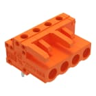WAGO ELETTRONICA - Connettore femmina THT.angolato.Passo pin 5,08 mm.arancione