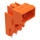 WAGO ELETTRONICA - Connettore maschio THT per montaggio su due piani.Pin a saldare 1,0 x 1,0 mm.angolato.arancione
