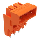 WAGO ELETTRONICA - Connettore maschio THT per montaggio su due piani.Pin a saldare 1,0 x 1,0 mm.angolato.arancione