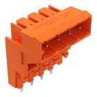 WAGO ELETTRONICA - Connettore maschio THT per montaggio su due piani.Pin a saldare 1,0 x 1,0 mm.angolato.arancione
