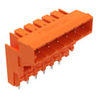 WAGO ELETTRONICA - Connettore maschio THT per montaggio su due piani.Pin a saldare 1,0 x 1,0 mm.angolato.arancione 232-366