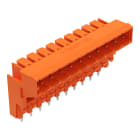 WAGO ELETTRONICA - Connettore maschio THT per montaggio su due piani.Pin a saldare 1,0 x 1,0 mm.angolato.arancione 232-370