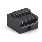 WAGO ELETTRONICA - Connettori per scatole di derivazione MICRO PUSH WIRE®.per conduttori rigidi.4 conduttori.grigio scuro 243-204