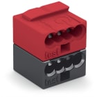 WAGO ELETTRONICA - Connettore PCB modulare per 4 conduttori.PUSH WIRE®.Ø 0,8 mm.grigio scuro/rosso