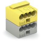 WAGO ELETTRONICA - Connettore PCB modulare per 4 conduttori.PUSH WIRE®.Ø 0,8 mm.grigio chiaro/giallo 243-212