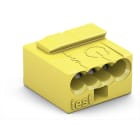 WAGO ELETTRONICA - Connettori per scatole di derivazione MICRO PUSH WIRE®.per conduttori rigidi.4 conduttori.giallo