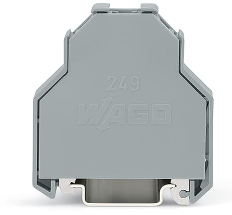 WAGO ELETTRONICA - Blocchetto terminale senza vite.larghezza 14 mm.per guida DIN 35 x 15 e 35 x 7,5.grigio 249-197