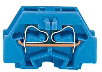 WAGO ELETTRONICA - Morsetto per 2 conduttori.senza pulsanti.con flangia di fissaggio.blu