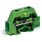 WAGO ELETTRONICA - Morsetto per 2 conduttori.senza pulsanti.con flangia di fissaggio.verde-giallo