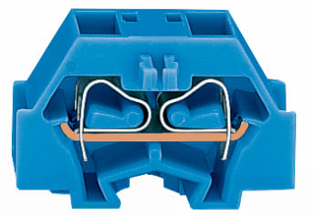 WAGO ELETTRONICA - Morsetto per 4 conduttori.senza pulsanti.con flangia di fissaggio.blu