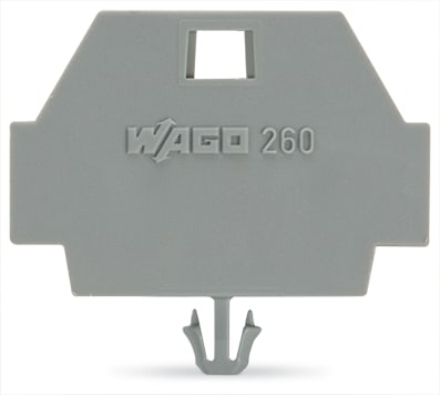 WAGO ELETTRONICA - Piastra terminale.con piede di fissaggio a scatto.grigio