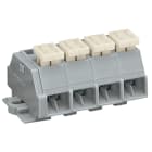 WAGO ELETTRONICA - Morsettiera per 4 conduttori.su un lato con pulsanti.con flange di fissaggio.grigio