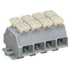 WAGO ELETTRONICA - Morsettiera per 4 conduttori.su entrambi i lati con pulsanti.con flange di fissaggio.grigio