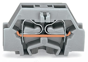 WAGO ELETTRONICA - Morsetto per 2 conduttori.senza pulsanti.con flangia di fissaggio.grigio
