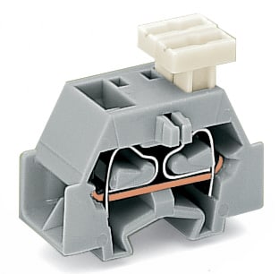 WAGO ELETTRONICA - Morsetto per 4 conduttori.su un lato con pulsanti.con flangia di fissaggio.grigio