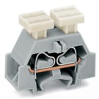 WAGO ELETTRONICA - Morsetto per 4 conduttori.su ambo i lati con pulsante.con flangia di fissaggio.grigio