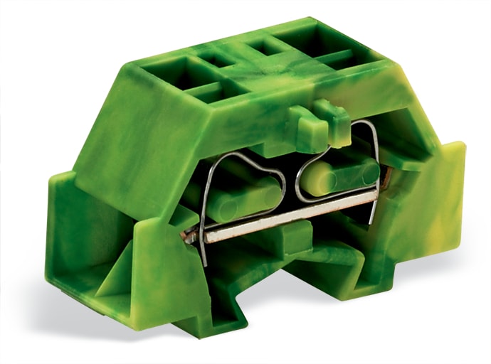 WAGO ELETTRONICA - Morsetto per 4 conduttori.senza pulsanti.con flangia di fissaggio.verde-giallo