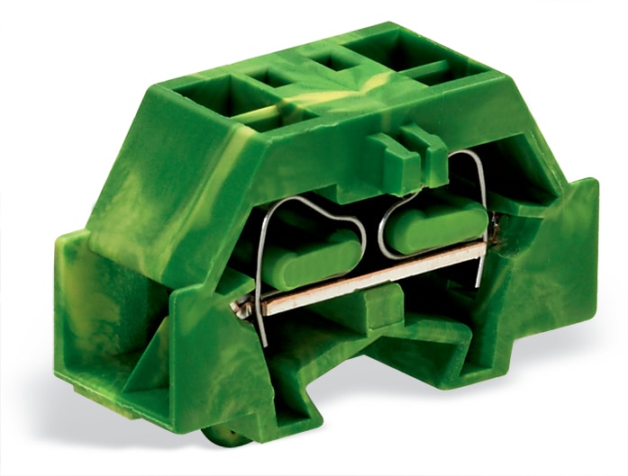WAGO ELETTRONICA - Morsetto per 4 conduttori.senza pulsanti.con piede di fissaggio a scatto.verde-giallo