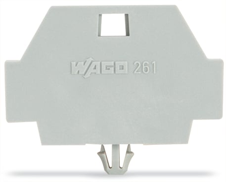 WAGO ELETTRONICA - Piastra terminale.con piede di fissaggio a scatto.grigio