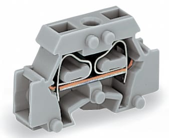 WAGO ELETTRONICA - Morsetto per 2 conduttori.senza pulsanti.con flangia di fissaggio.grigio