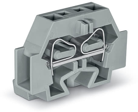 WAGO ELETTRONICA - Morsetto per 2 conduttori.senza pulsanti.con flangia di fissaggio.grigio