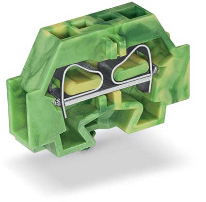 WAGO ELETTRONICA - Morsetto per 2 conduttori.senza pulsanti.con piede di fissaggio a scatto.verde-giallo