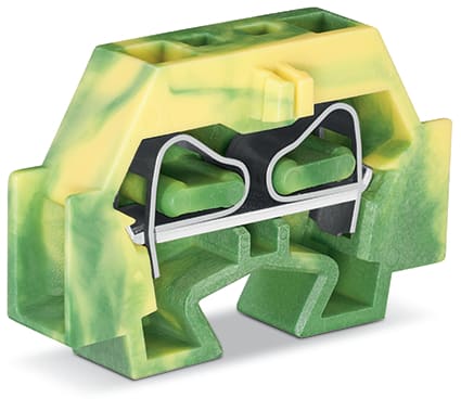 WAGO ELETTRONICA - Morsetto per 2 conduttori.senza pulsanti.senza piede di montaggio a scatto sporgente.verde-giallo 262-327