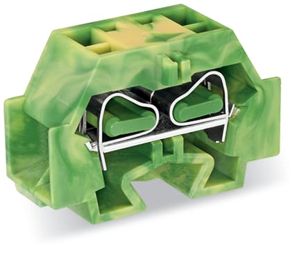 WAGO ELETTRONICA - Morsetto per 4 conduttori.senza pulsanti.con piede di fissaggio a scatto.verde-giallo