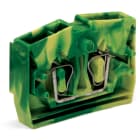 WAGO ELETTRONICA - Morsetto terminale per 2 conduttori.senza pulsanti.con flangia di fissaggio.verde-giallo