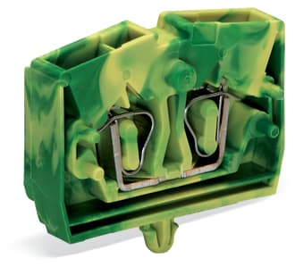 WAGO ELETTRONICA - Morsetto per 2 conduttori.senza pulsanti.con piede di fissaggio a scatto.verde-giallo 264-317