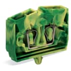 WAGO ELETTRONICA - Morsetto per 2 conduttori.senza pulsanti.con piede di fissaggio a scatto.verde-giallo