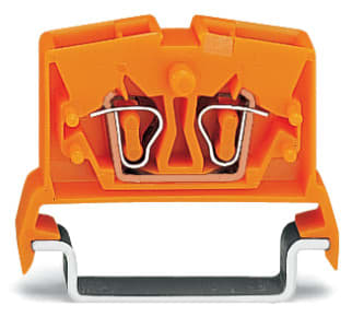 WAGO ELETTRONICA - Morsetto miniaturizzato passante per 2 conduttori.2,5 mm².con opzione per prova.arancione 264-716
