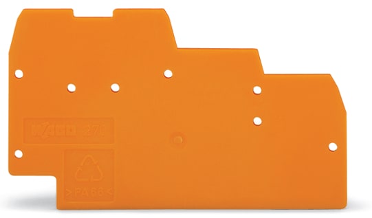 WAGO ELETTRONICA - Piastra terminale e intermedia.spessore 1 mm.per morsetti a tre piani.arancione