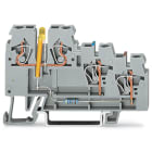 WAGO ELETTRONICA - Morsetto per sensore per 3 conduttori.LED giallo.per sensori a commutazione NPN (del negativo).grigio 270-560/281-507