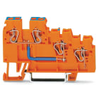 WAGO ELETTRONICA - Morsetto di alimentazione per sensore per 3 conduttori.Collegamento a ponte interno, 9 A.con ingressi del conduttore colorato.arancione