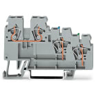 WAGO ELETTRONICA - Morsetto per attuatore per 3 conduttori.con ingressi del conduttore colorato.2,5 mm².grigio