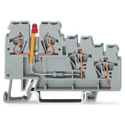 WAGO ELETTRONICA - Morsetto per attuatore per 3 conduttori.LED rosso.per attuatori a commutazione PNP (del positivo).grigio