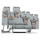 WAGO ELETTRONICA - Morsetto per attuatore per 3 conduttori.con ingressi del conduttore colorato.2,5 mm².grigio