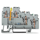 WAGO ELETTRONICA - Morsetto per attuatore per 3 conduttori.LED giallo.per attuatori a commutazione NPN (del negativo).grigio