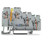 WAGO ELETTRONICA - Morsetto per attuatore per 3 conduttori.LED giallo.per attuatori a commutazione NPN (del negativo).grigio