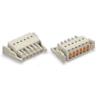 WAGO ELETTRONICA - Spina femmina per 1 conduttore.pulsante.Push-in CAGE CLAMP®.grigio chiaro 2721-106/037-000